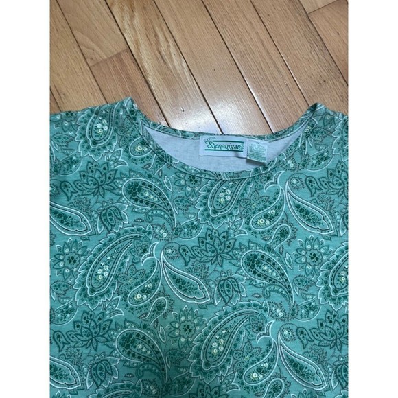 Extra Shenanigans Half Sleeve Shirt-Womens XL-Beautiful Green - Picture 2 of 6